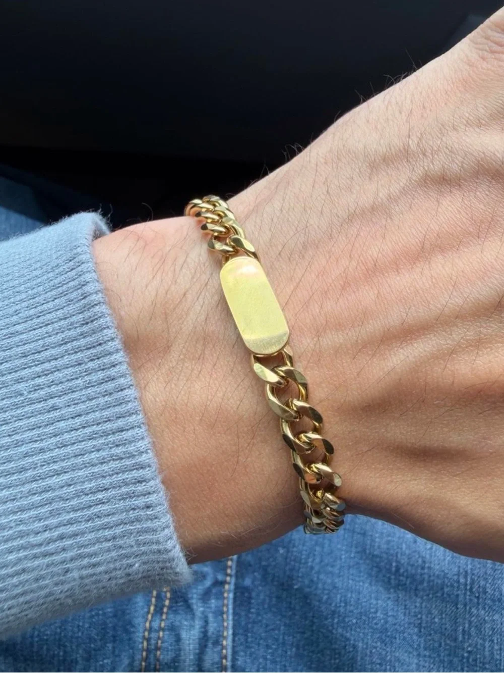Men's Gold-Tone Cuban Link ID Bracelet
